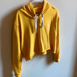 M element cropped yellow hoodie